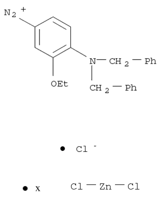 Molecular Structure of 93783-69-8 (4-(dibenzylamino)-3-ethoxybenzenediazonium chloride, compound with zinc chloride)